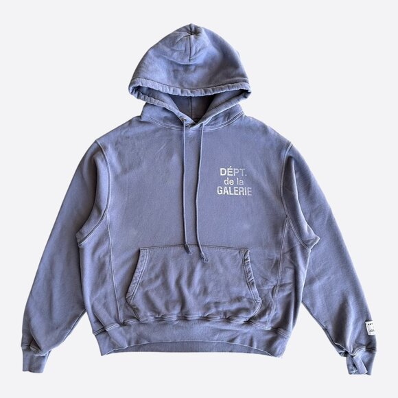 Gallery Dept Navy & White French Logo Hoodie - Picture 1 of 5